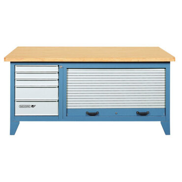 Workbench and louvered cabinet type BR 1500 LH